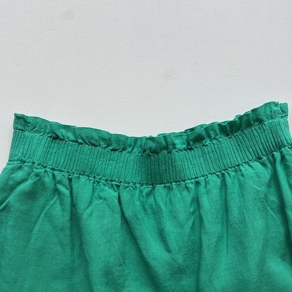J.Crew Pull-On Linen Mini Skirt- Jade Green- Size 8 - Picture 4 of 6